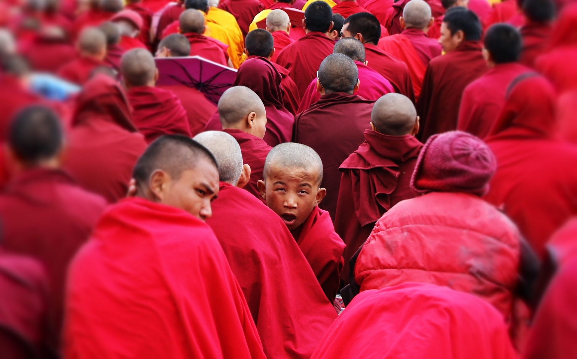 Chanting the words of Buddha!